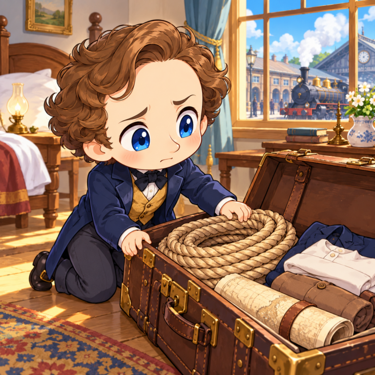 旅好きなのに脱出ロープ持参のイラスト