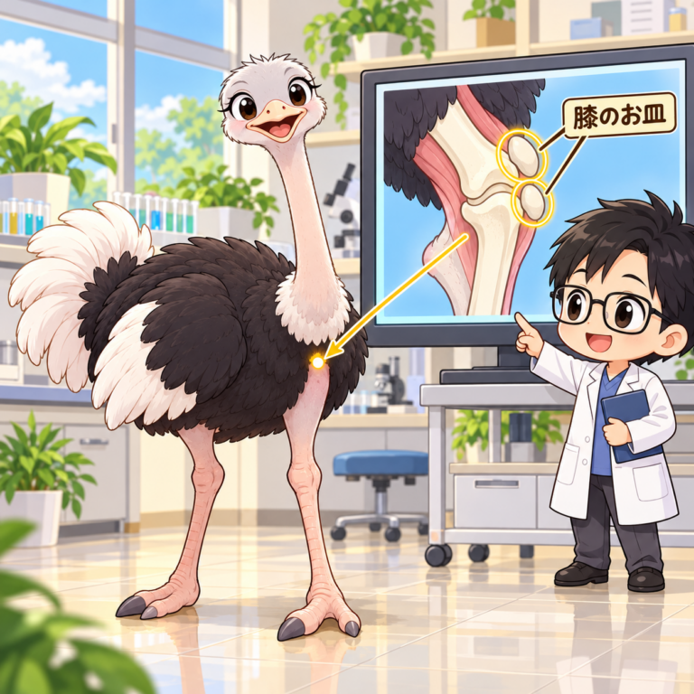膝のお皿が上下に2つあるのイラスト