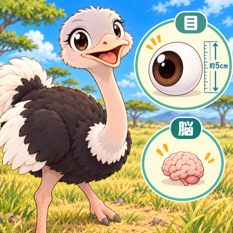 目は脳より大きい?3歩の真相のイラスト