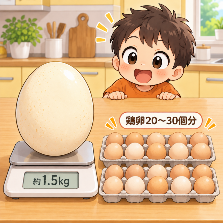 卵1個は鶏卵20〜30個分のイラスト