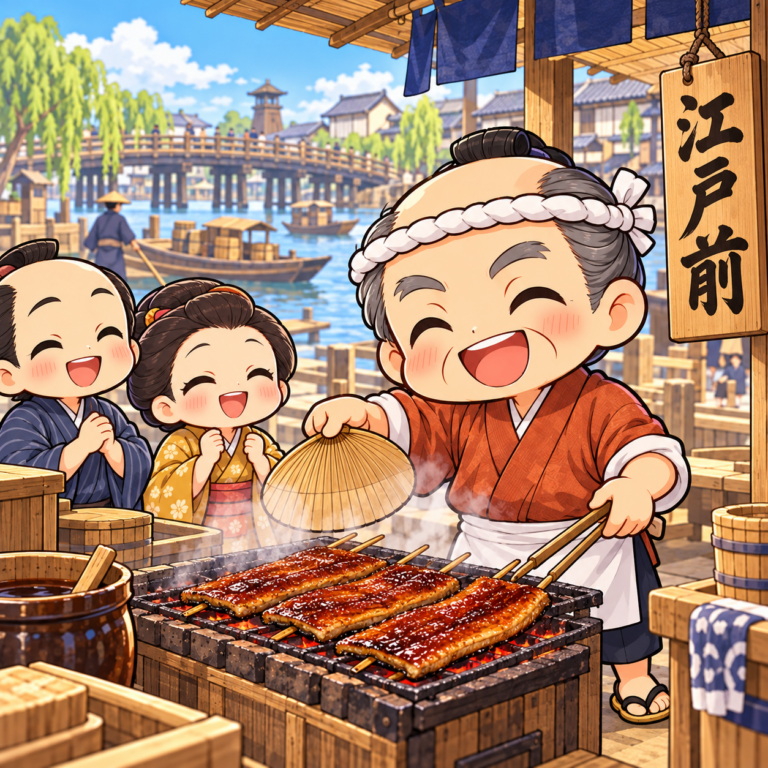 江戸前はもとはウナギの言葉のイラスト