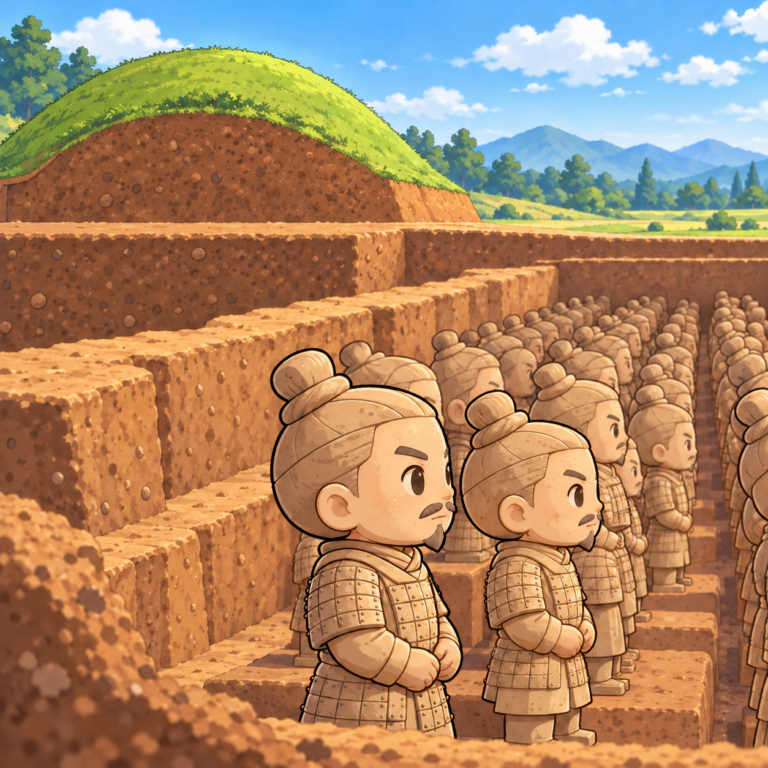 兵馬俑は何のために作られたのイラスト