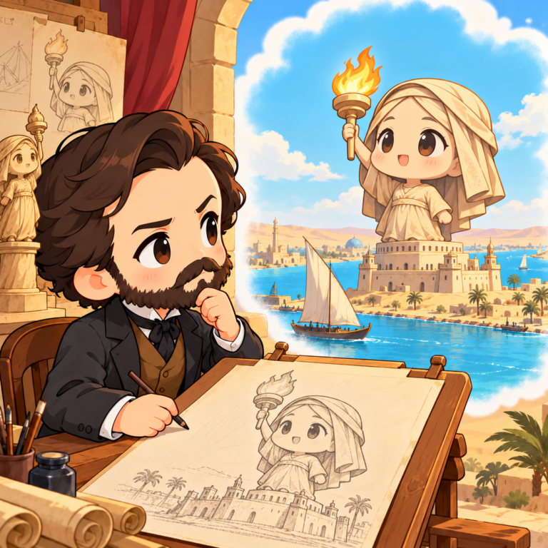 原点はスエズ運河の灯台案のイラスト