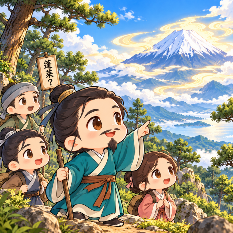 富士山こそ蓬莱という説のイラスト
