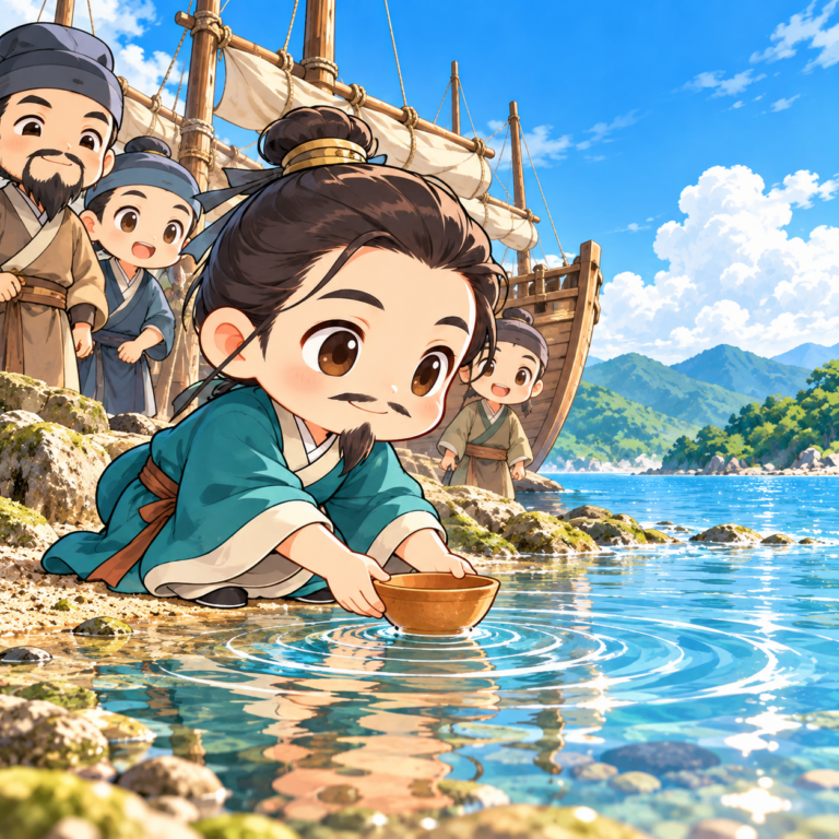 佐賀に残る上陸の伝説のイラスト