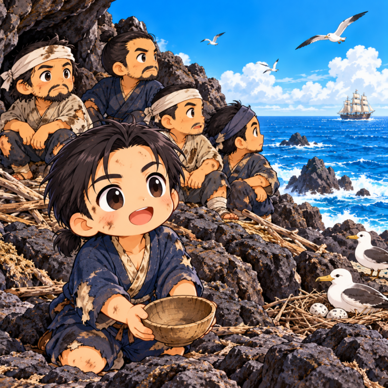 無人島で143日を生き延びたのイラスト