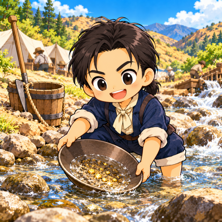 金山で稼いだ捕鯨3年分以上のイラスト