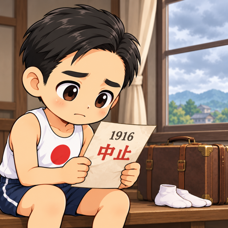 戦争で消えた全盛期の五輪のイラスト