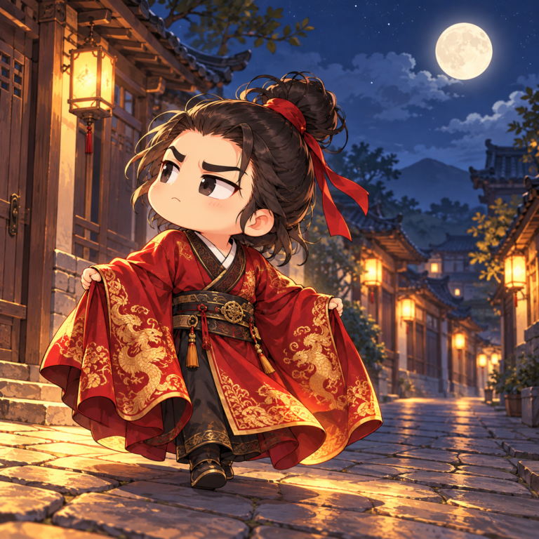 錦を着て夜歩くようなもののイラスト