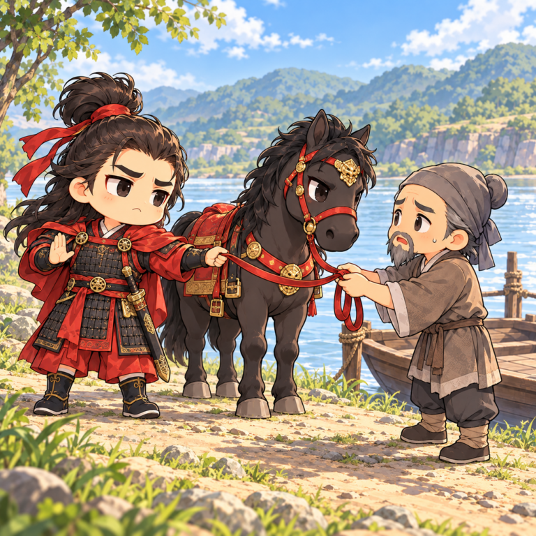 烏江で逃げる道を断った理由のイラスト