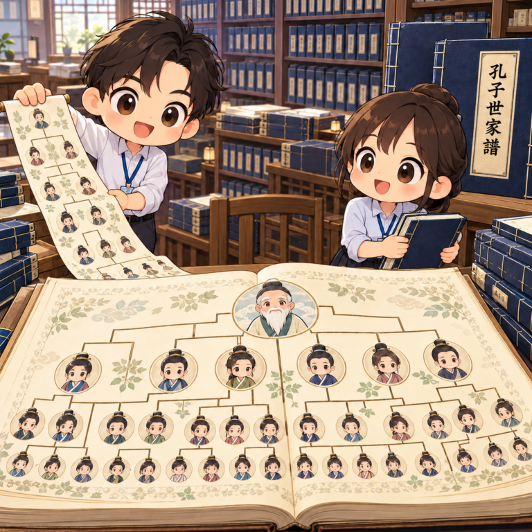 約200万人が載る最長の家系図のイラスト