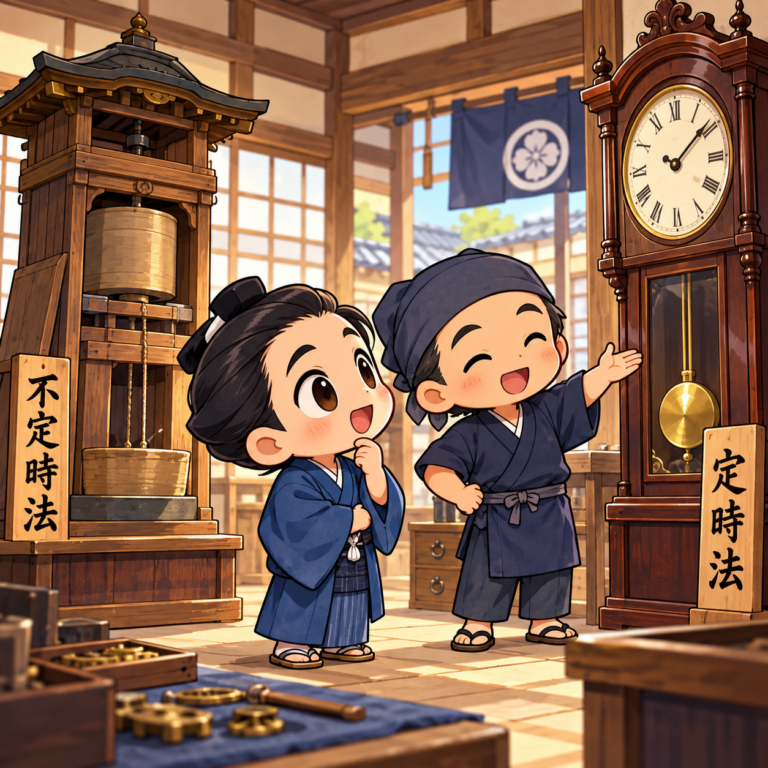 不定時法から午前・午後の時刻へのイラスト