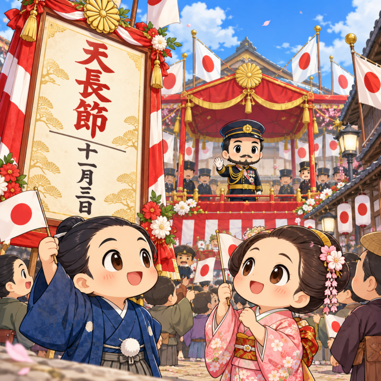 明治天皇の誕生日が11月3日にのイラスト