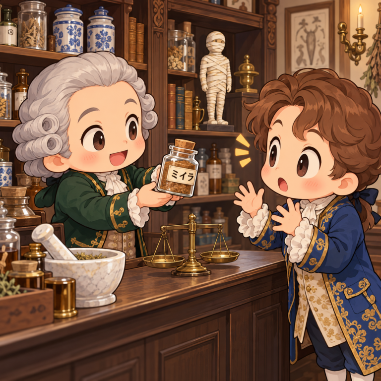 薬として売られたミイラのイラスト