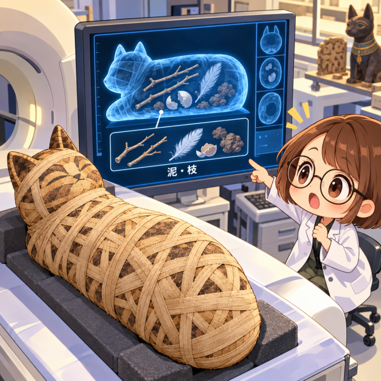 動物ミイラの3分の1は空っぽのイラスト