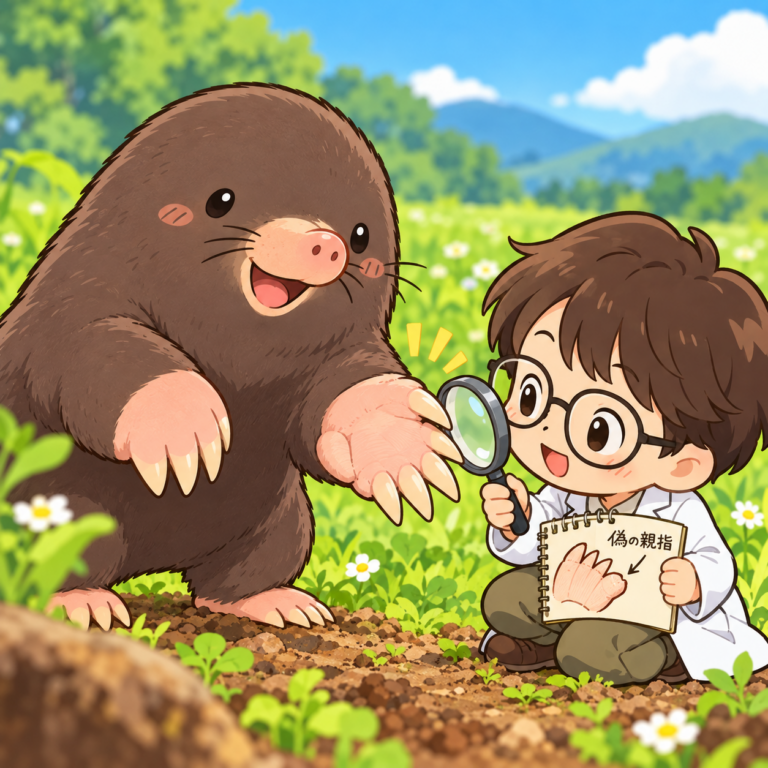 前足にある「6本目の指」のイラスト