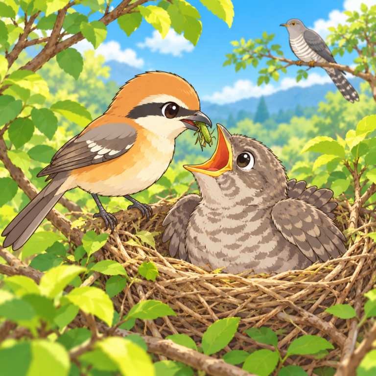モズもカッコウに托卵されるのイラスト