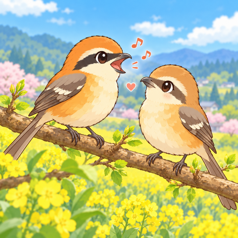 春のものまねはプロポーズの歌のイラスト