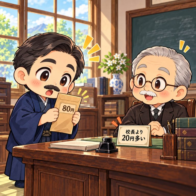 新米教師が校長より高給のイラスト