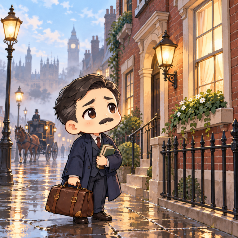 ロンドンで「発狂」の知らせのイラスト