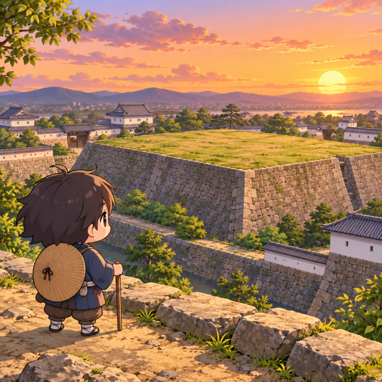 266年も天守がなかった城のイラスト