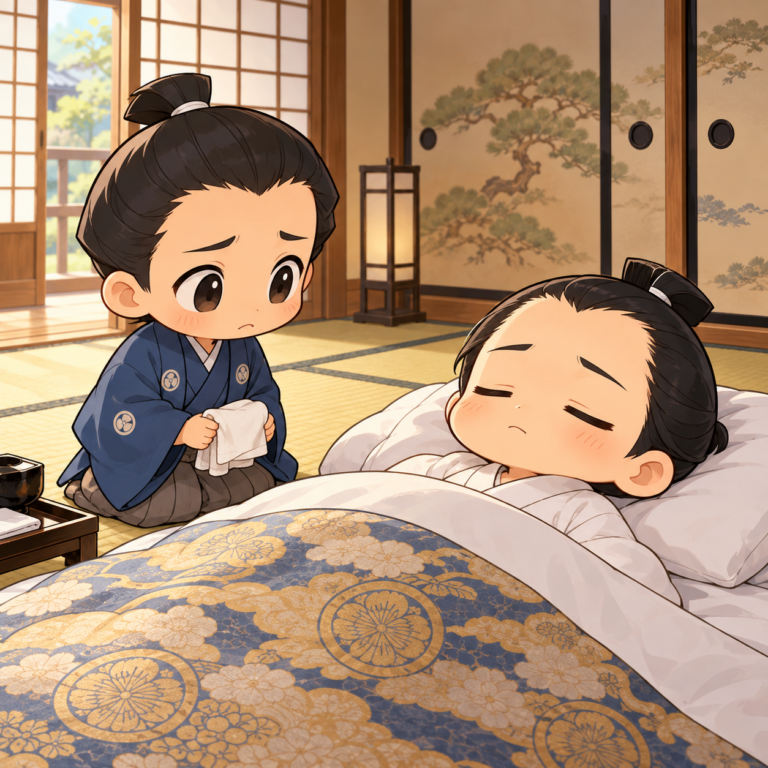 大坂城で亡くなった唯一の将軍のイラスト