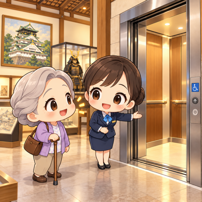 なぜ天守にエレベーターがあるのイラスト