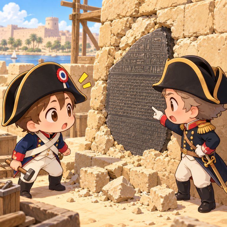 ナポレオン軍が砦の壁で発見のイラスト
