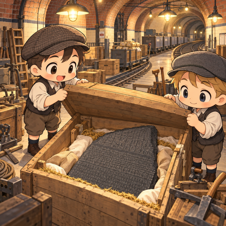 戦争中は地下の駅へ避難のイラスト