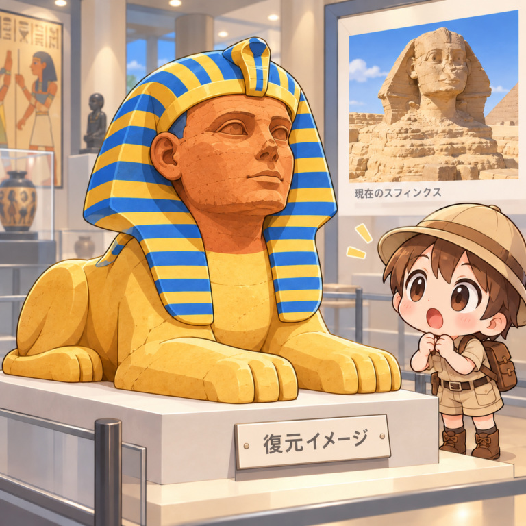 昔はカラフルな姿だったのイラスト