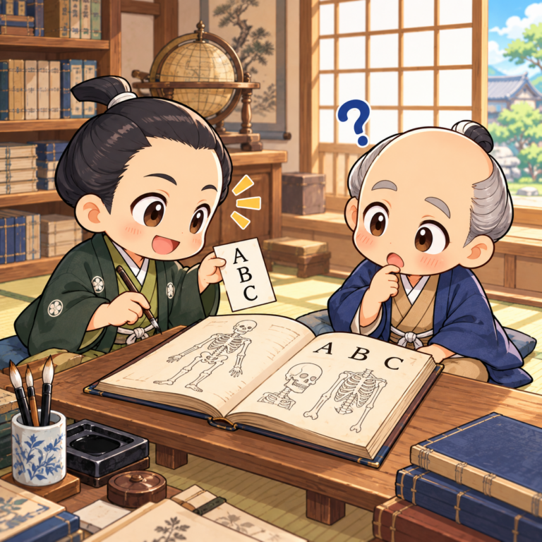 アルファベットも知らずに翻訳のイラスト