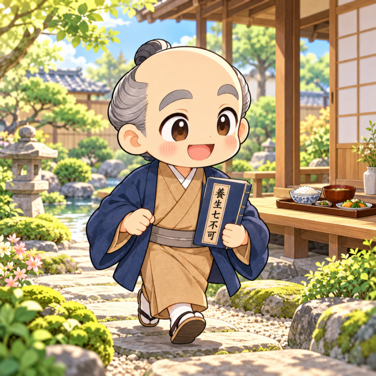 長生きの心得「養生七不可」のイラスト
