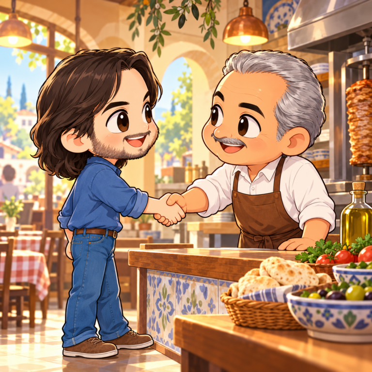 知らずに握手した実の父のイラスト