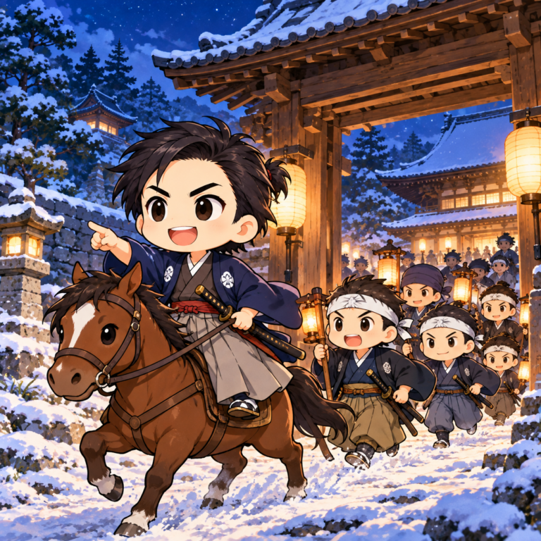 80人余りで始めた挙兵のイラスト