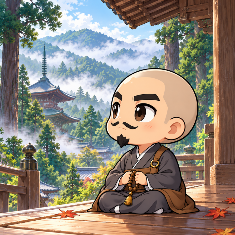 主君の死で高野山にこもるのイラスト