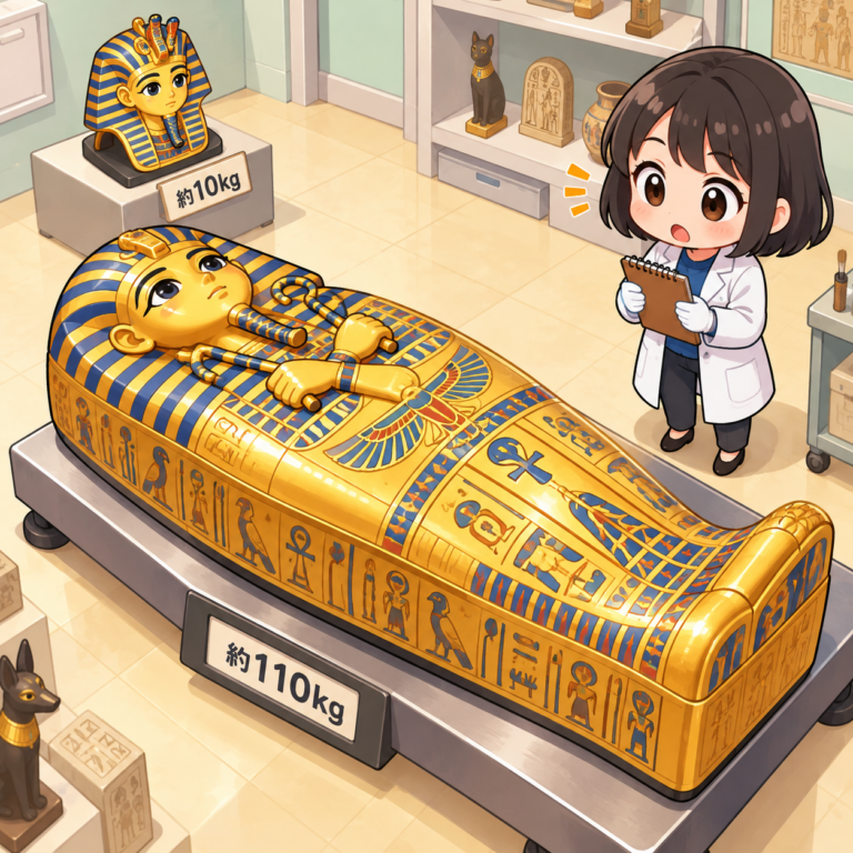 黄金の棺は約110kgのイラスト