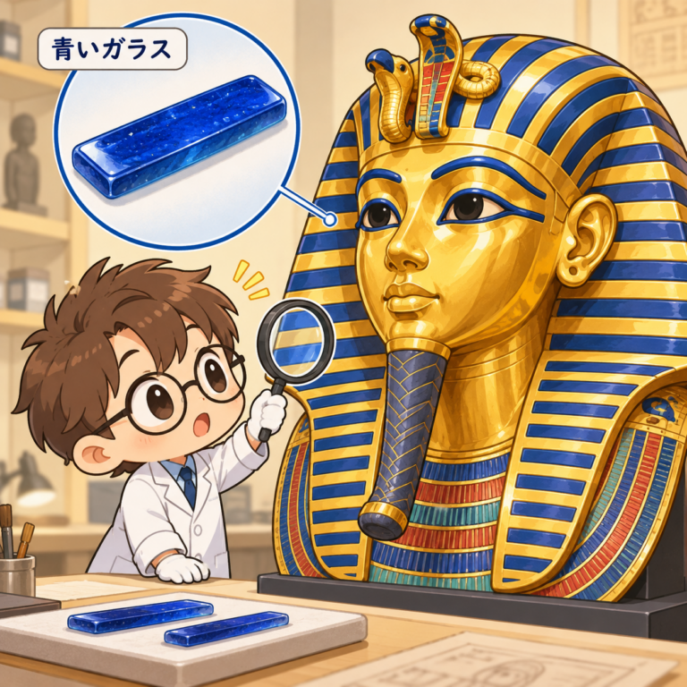 マスクの青はガラスだったのイラスト