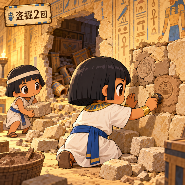 実は2回盗掘されていたのイラスト