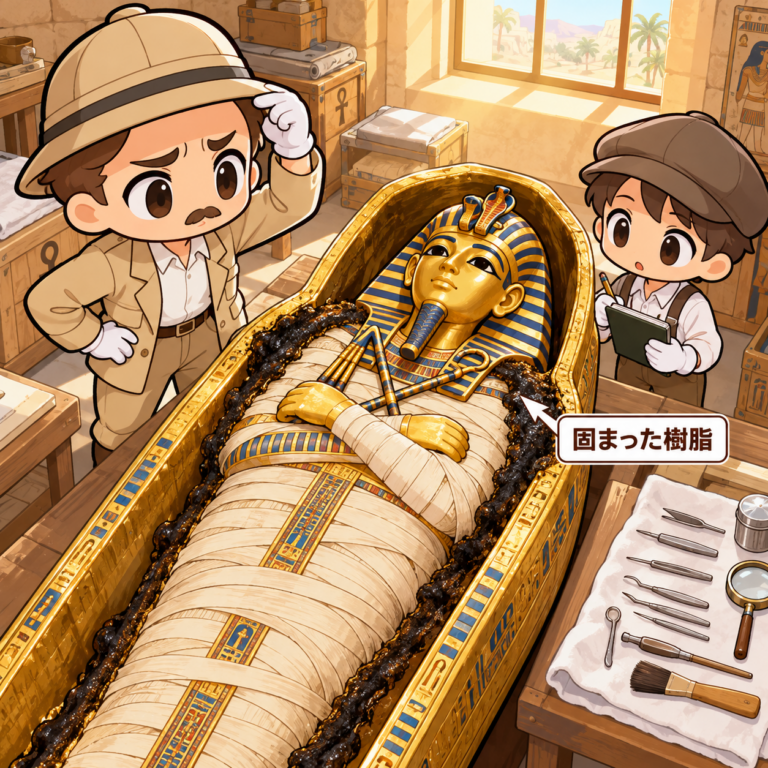 調査で首を切り離されたのイラスト